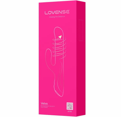 Lovense Velvo Vibrador Rabbit Clitóris e Ponto G Contas Rotativas NeoSpin 360°, App, Bluetooth, Longa Distância, Impermeável IPX7, Material Seguro, Fácil Uso, Duplo Motor, Alta Qualidade, Vibração