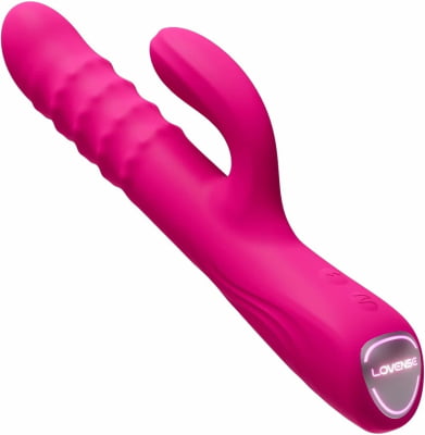 Lovense Velvo Vibrador Rabbit Clitóris e Ponto G Contas Rotativas NeoSpin 360°, App, Bluetooth, Longa Distância, Impermeável IPX7, Material Seguro, Fácil Uso, Duplo Motor, Alta Qualidade, Vibração