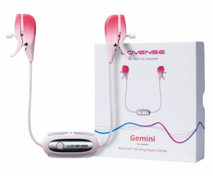 Lovense Gemini Grampos Vibratórios Para Mamilo, Estimulador de Mamilo Ajustável Acionado Por Aplicativo