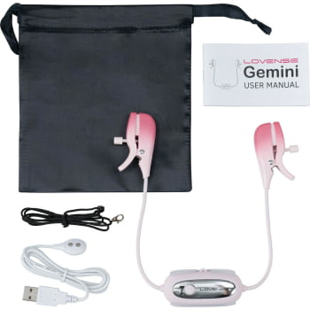 Lovense Gemini Grampos Vibratórios Para Mamilo, Estimulador de Mamilo Ajustável Acionado Por Aplicativo