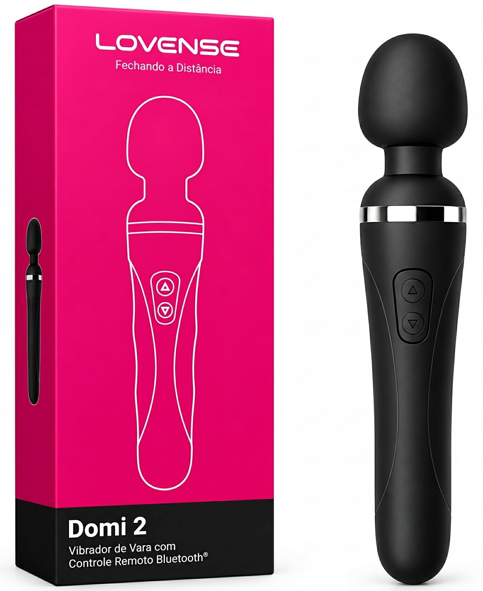 Lovense Domi 2 Mini Vibrador Varinha Mágica Controle por Aplicativo e Bluetooth Recarregável via USB Massageador em Silicone Silencioso Vibrações Fortes Orgasmos Intensos o Queridinho das Cam Girls